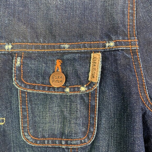 Vintage Ezra Fitch Women’s Sz Large Full Zip Front Cropped Jean Jacket‎ Pockets - Picture 6 of 9